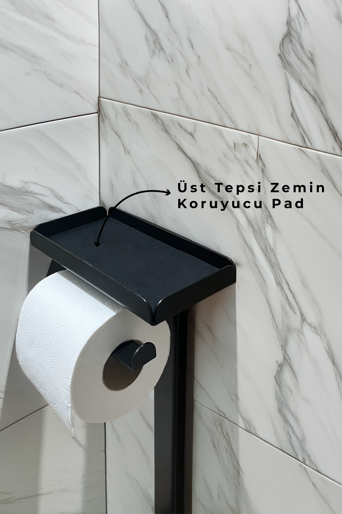 3'ü 1 Arada Banyo Seti Tuvalet Kağıtlık, Düz Çöp Kovası Ve Tuvalet Fırça Takımı
