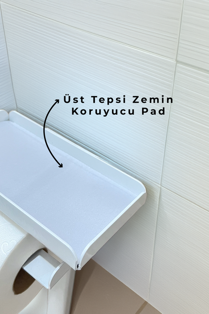 3'ü 1 Arada Banyo Seti Tuvalet Kağıtlık, Düz Çöp Kovası Ve Tuvalet Fırça Takımı